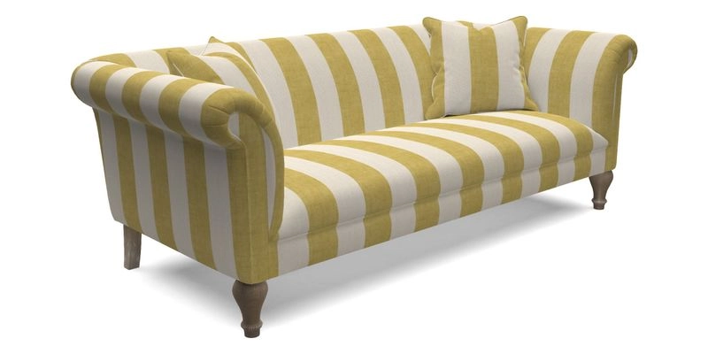 Masham 3 Seater Sofa in V&A Threads of India on Linen Paisley Splendour Steel