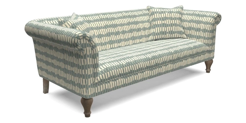 Masham 3 Seater Sofa in Floral Linen Carcassonne Laurel