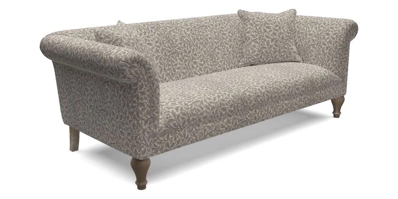 Masham 3 Seater Sofa in V&A Threads of India on Linen Paisley Splendour Steel