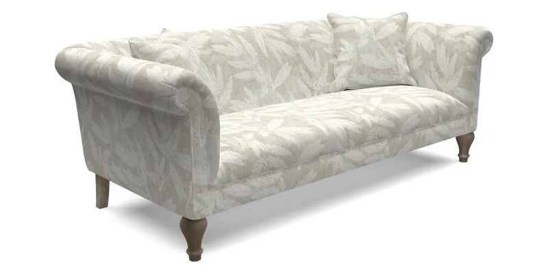 Masham 3 Seater Sofa in Floral Linen Carcassonne Laurel