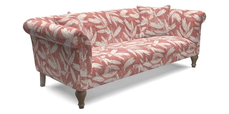 Masham 3 Seater Sofa in Floral Linen Carcassonne Laurel