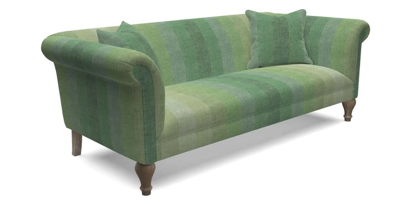 Masham 3 Seater Sofa in V&A Threads of India on Linen Paisley Splendour Steel
