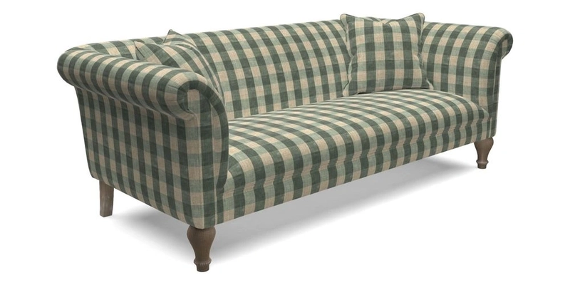 Masham 3 Seater Sofa in Floral Linen Carcassonne Laurel
