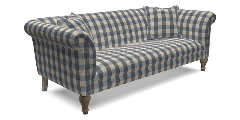 Masham 3 Seater Sofa in Floral Linen Carcassonne Laurel