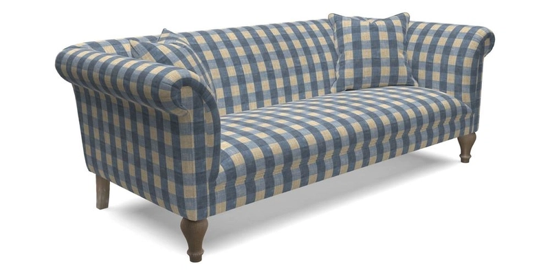 Masham 3 Seater Sofa in Floral Linen Carcassonne Laurel