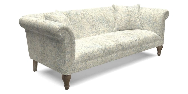 Masham 3 Seater Sofa in Floral Linen Carcassonne Laurel