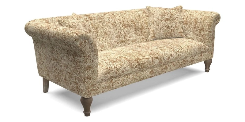 Masham 3 Seater Sofa in Floral Linen Carcassonne Laurel