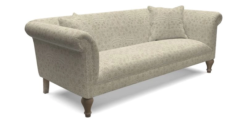 Masham 3 Seater Sofa in V&A Threads of India on Linen Paisley Splendour Steel