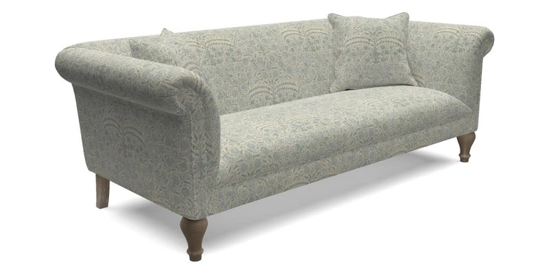 Masham 3 Seater Sofa in V&A Threads of India on Linen Paisley Splendour Steel