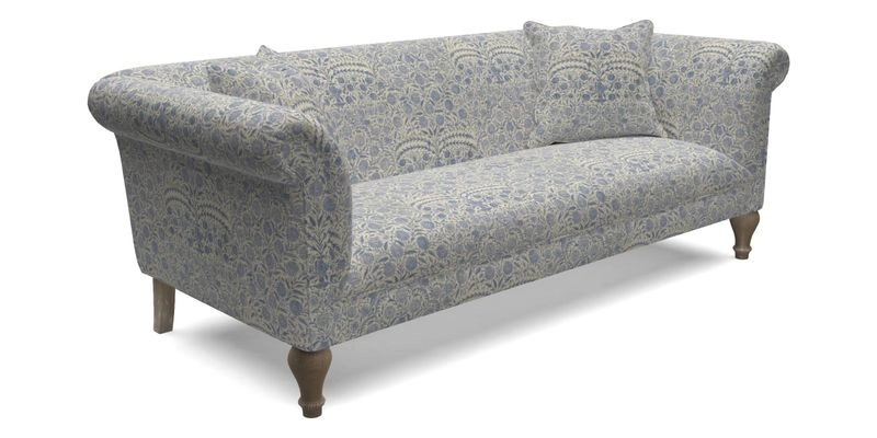 Masham 3 Seater Sofa in Floral Linen Carcassonne Laurel