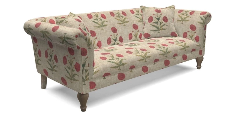 Masham 3 Seater Sofa in Floral Linen Carcassonne Laurel
