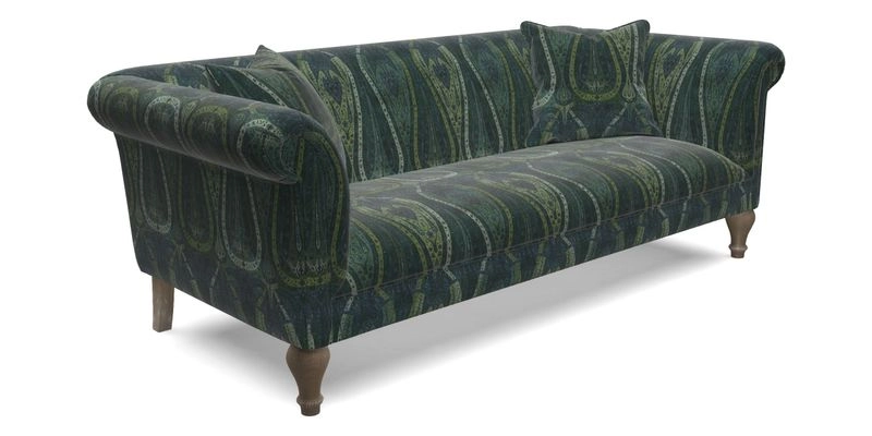 Masham 3 Seater Sofa in Floral Linen Carcassonne Laurel