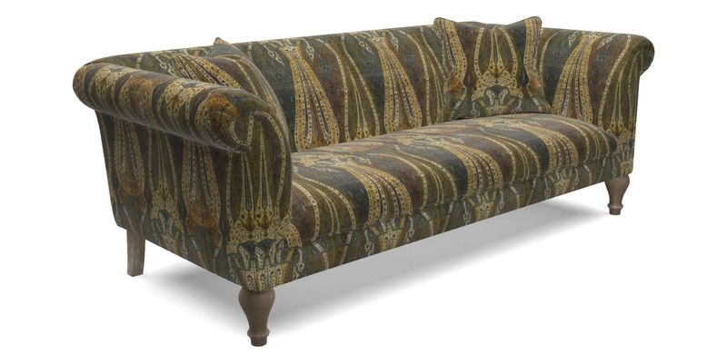 Masham 3 Seater Sofa in Floral Linen Carcassonne Laurel