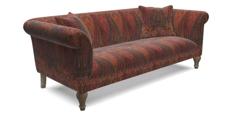 Masham 3 Seater Sofa in Floral Linen Carcassonne Laurel