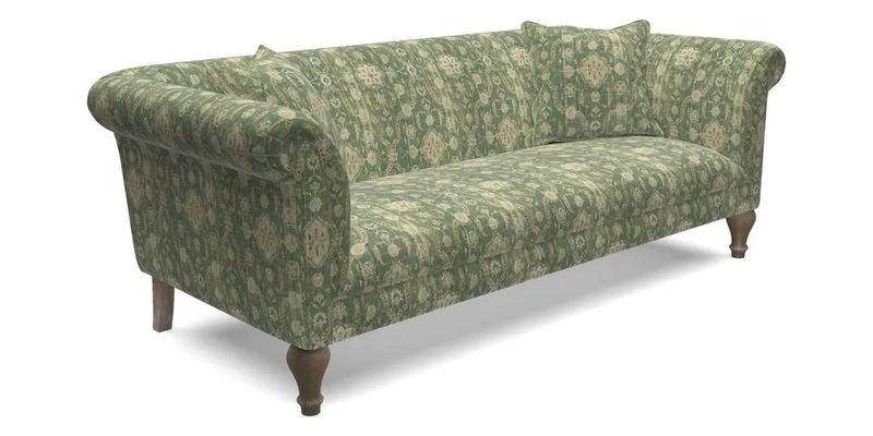 Masham 3 Seater Sofa in Floral Linen Carcassonne Laurel