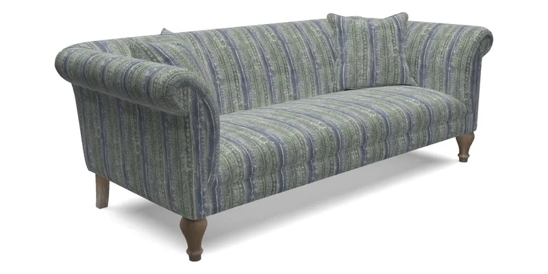 Masham 3 Seater Sofa in Floral Linen Carcassonne Laurel