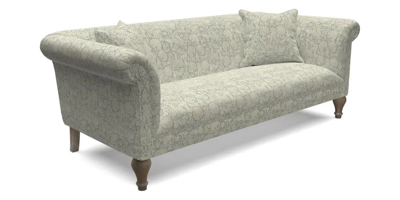 Masham 3 Seater Sofa in Floral Linen Carcassonne Laurel