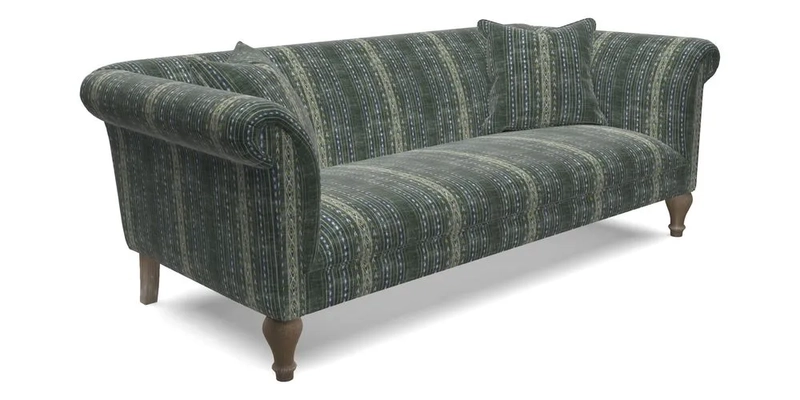 Masham 3 Seater Sofa in Floral Linen Carcassonne Laurel