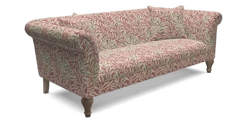 Masham 3 Seater Sofa in V&A Threads of India on Linen Paisley Splendour Steel