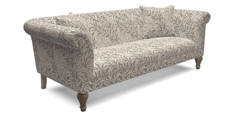 Masham 3 Seater Sofa in Floral Linen Carcassonne Laurel