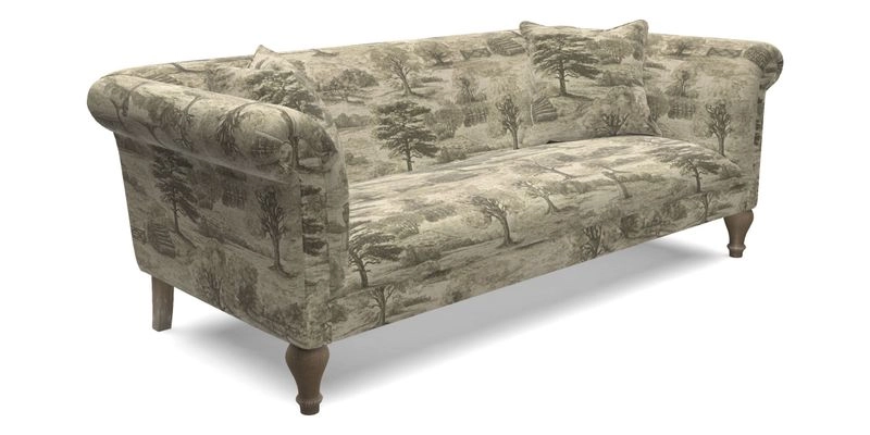 Masham 3 Seater Sofa in V&A Threads of India on Linen Paisley Splendour Steel