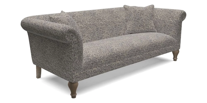 Masham 3 Seater Sofa in Floral Linen Carcassonne Laurel