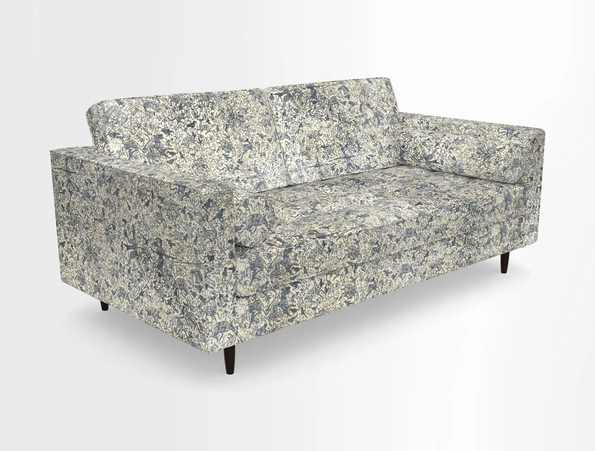 Marylebone 2 Seater Sofa in Clever Tough And Eco Velvet Indigo