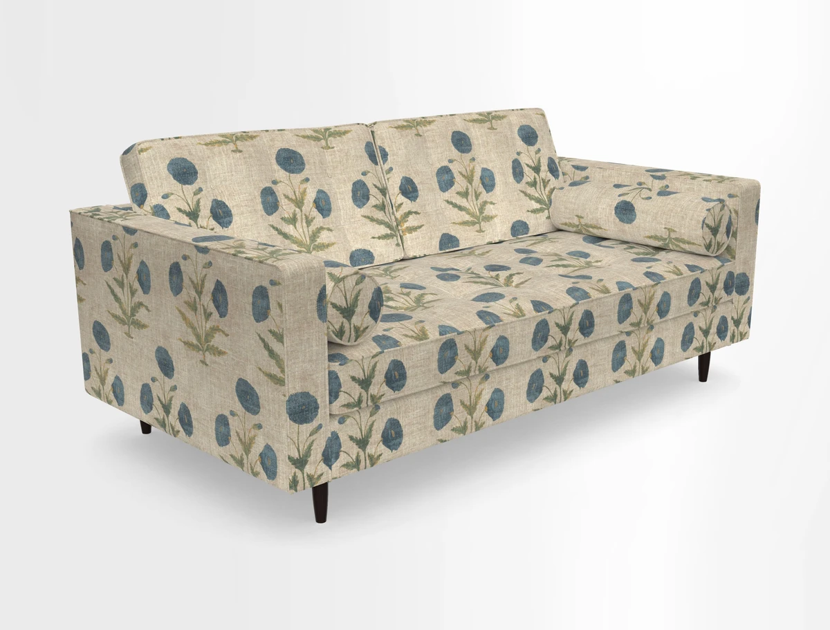 Marylebone 2 Seater Sofa in Clever Tough And Eco Velvet Indigo