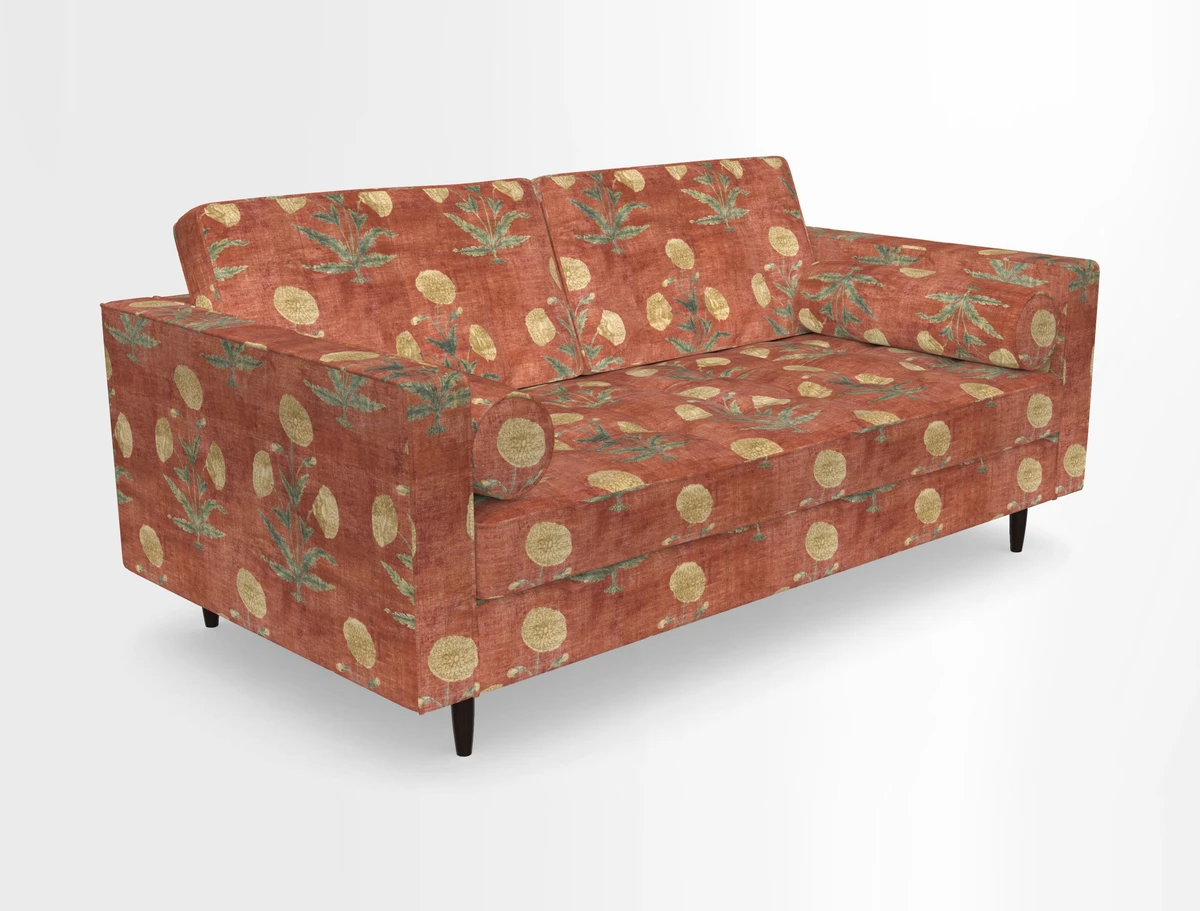 Marylebone 2 Seater Sofa in Clever Tough And Eco Velvet Indigo