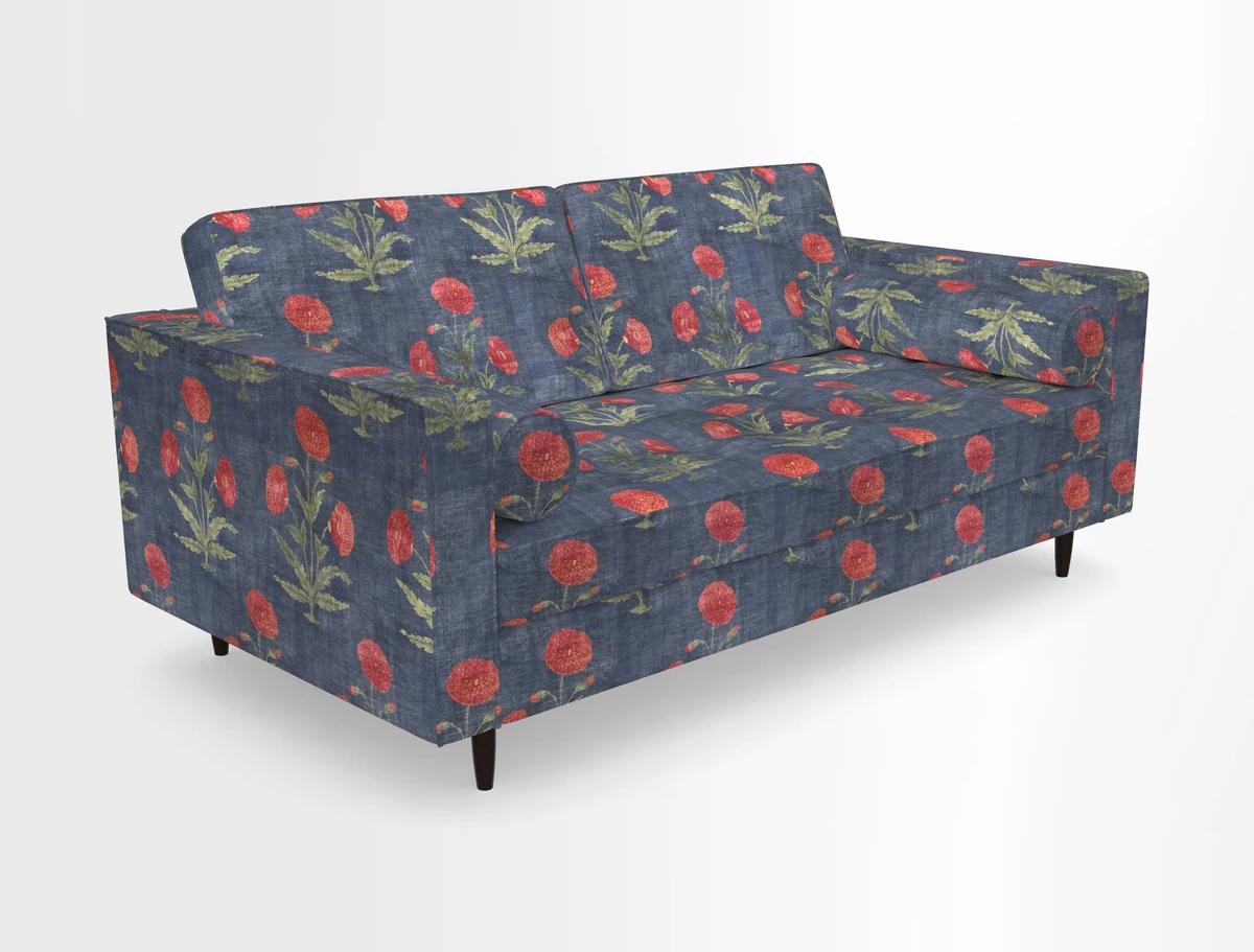 Marylebone 2 Seater Sofa in Clever Tough And Eco Velvet Indigo