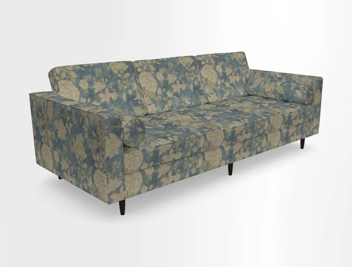 Marylebone 3 Seater Sofa in Clever Tough And Eco Velvet Indigo
