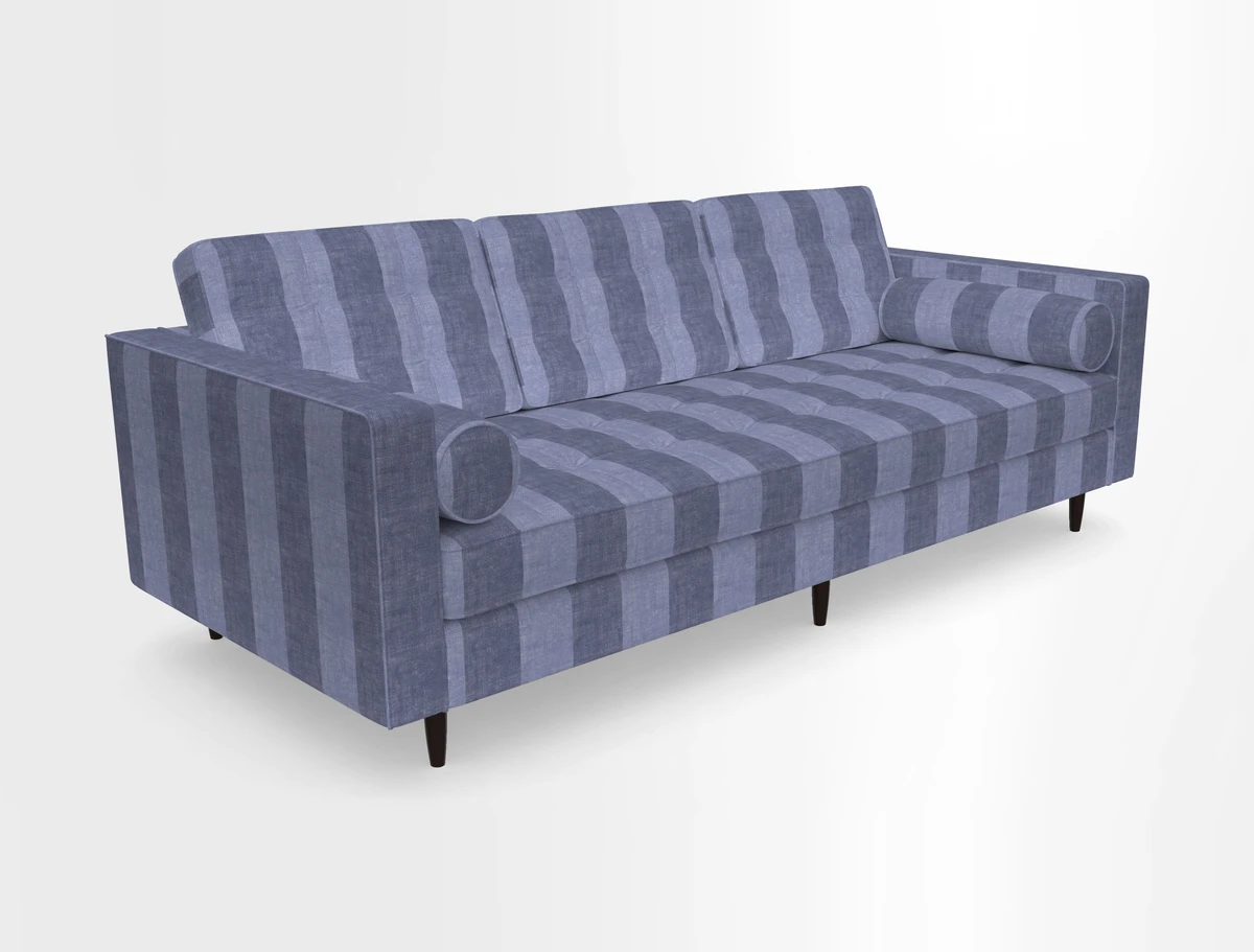 Marylebone 3 Seater Sofa in Clever Tough And Eco Velvet Indigo