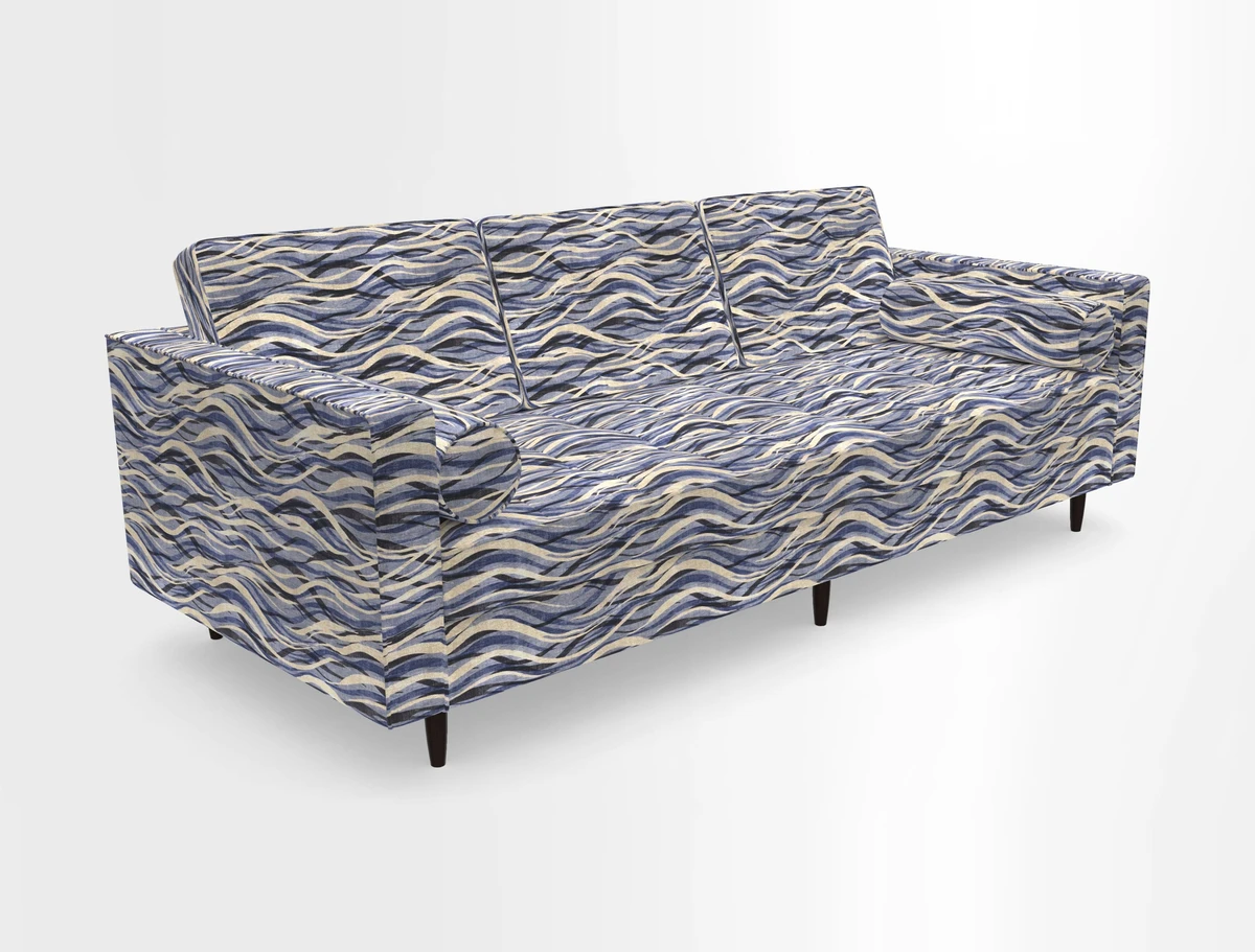 Marylebone 3 Seater Sofa in Clever Tough And Eco Velvet Indigo