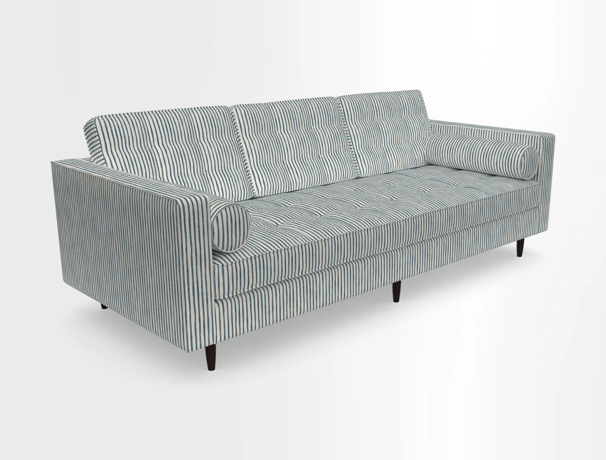 Marylebone 3 Seater Sofa in Clever Tough And Eco Velvet Indigo