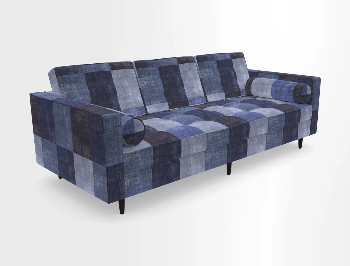 Marylebone 3 Seater Sofa in Clever Tough And Eco Velvet Indigo