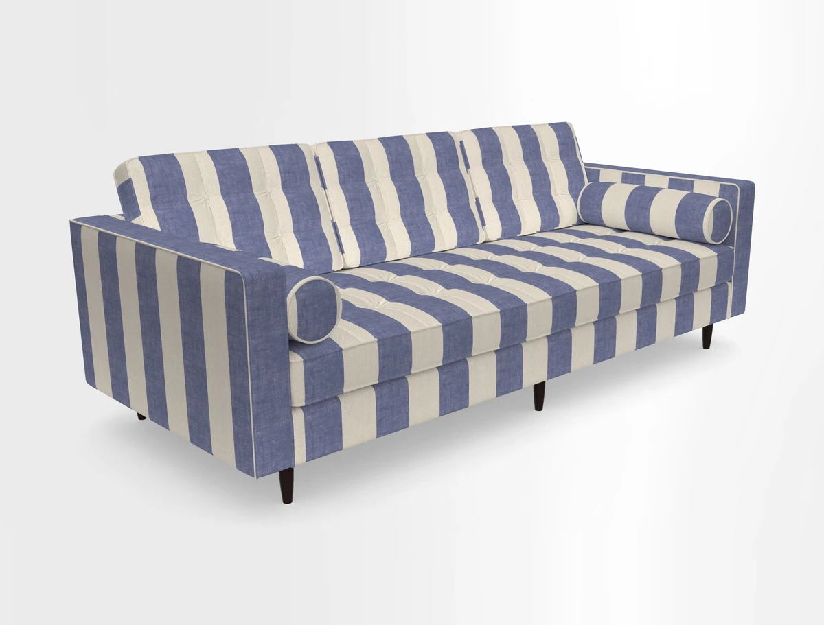 Marylebone 3 Seater Sofa in Clever Tough And Eco Velvet Indigo