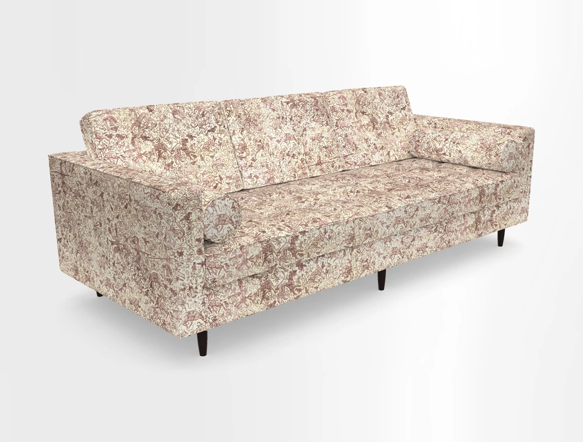 Marylebone 3 Seater Sofa in Clever Tough And Eco Velvet Indigo