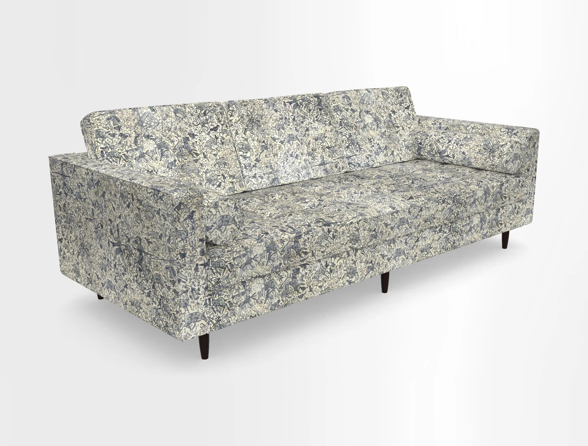 Marylebone 3 Seater Sofa in Clever Tough And Eco Velvet Indigo