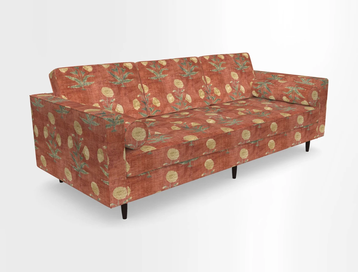 Marylebone 3 Seater Sofa in Clever Tough And Eco Velvet Indigo