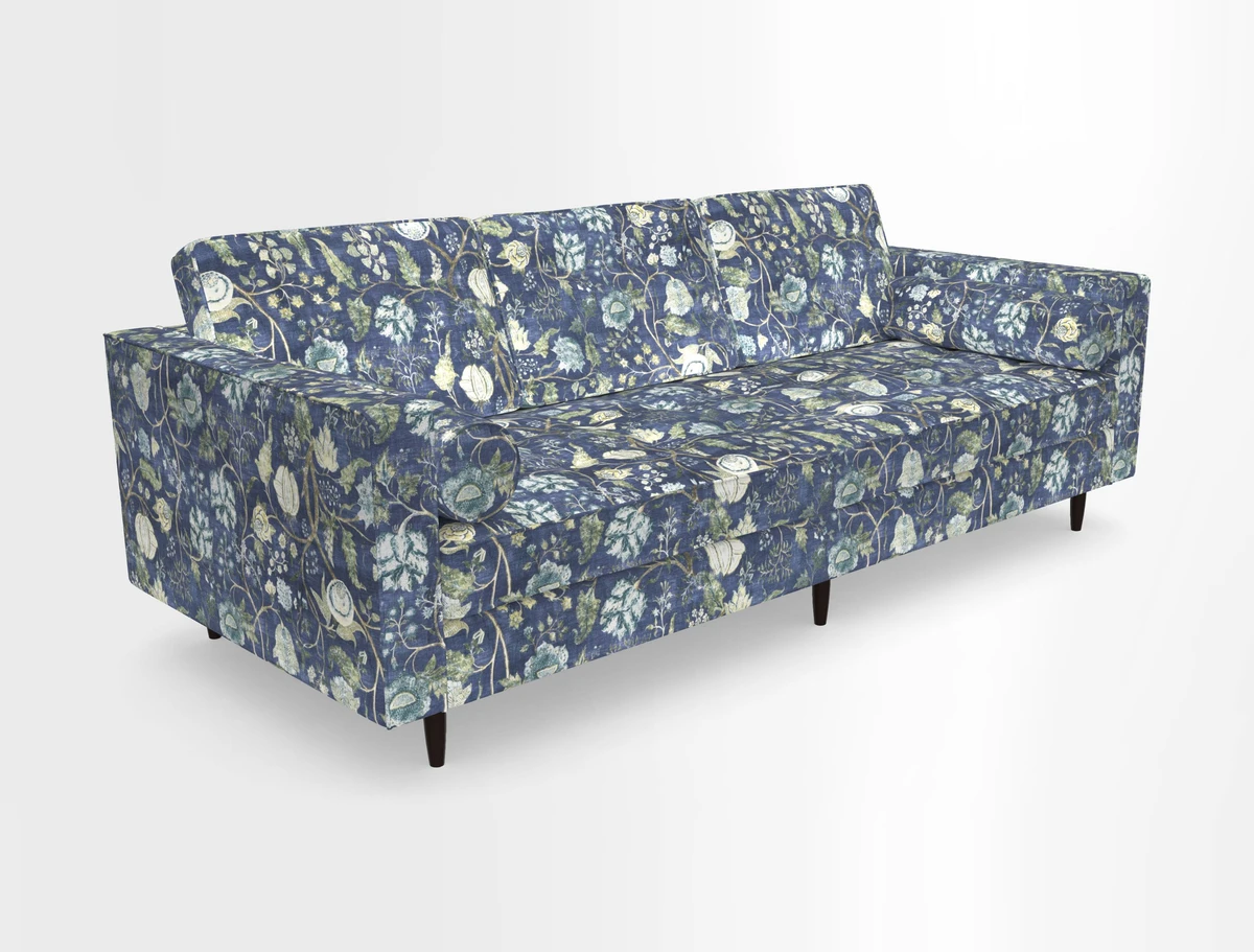 Marylebone 3 Seater Sofa in Clever Tough And Eco Velvet Indigo
