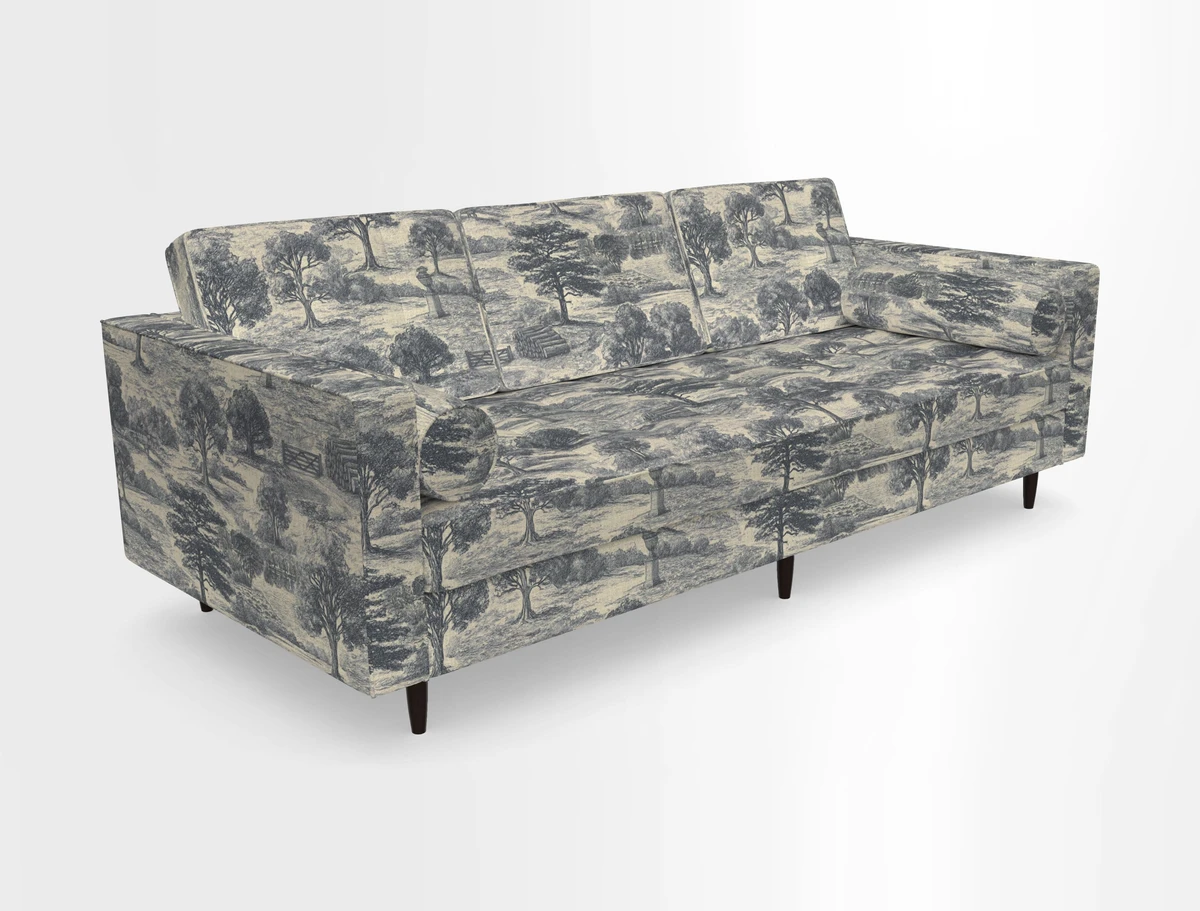 Marylebone 3 Seater Sofa in Clever Tough And Eco Velvet Indigo