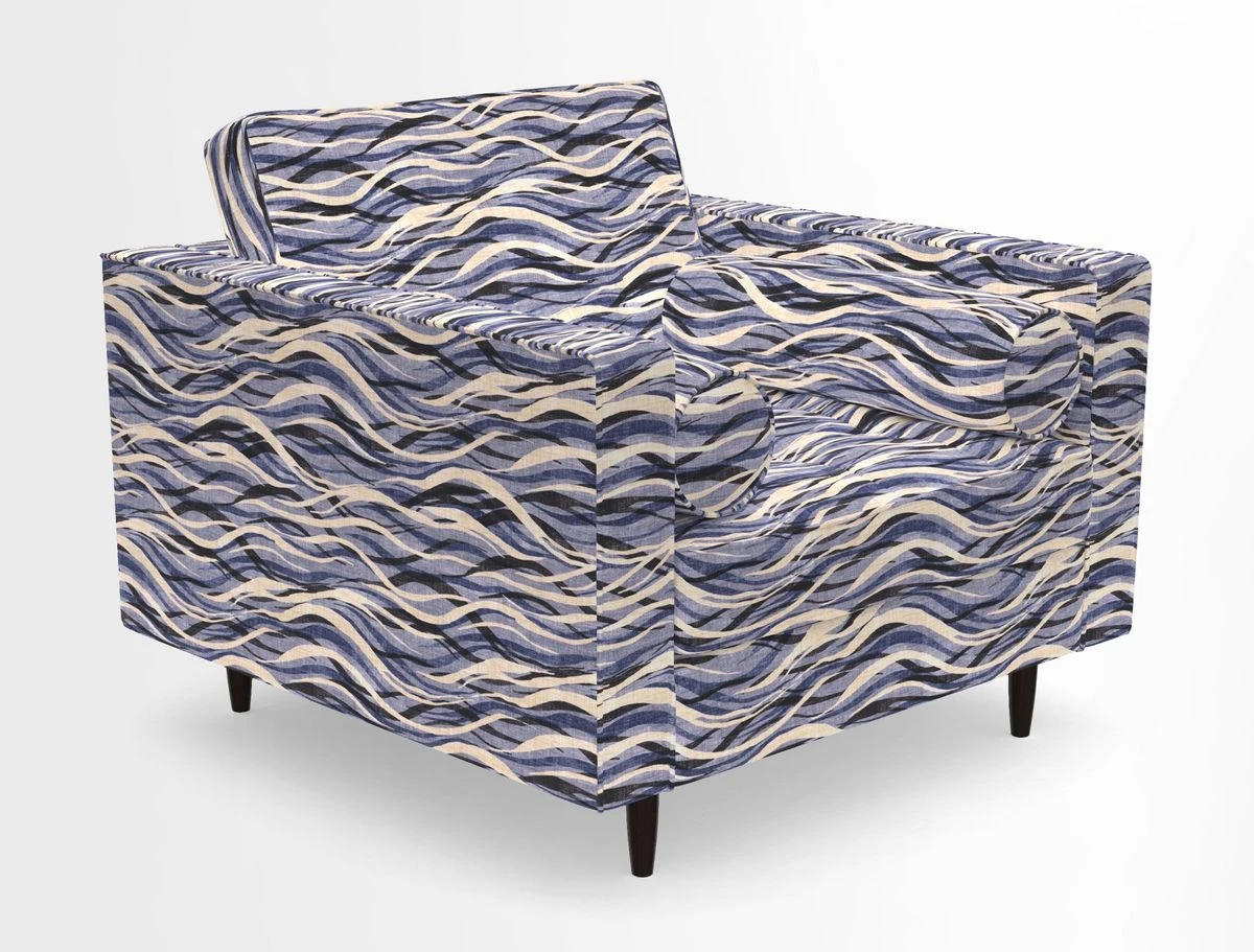 Marylebone Chair in Clever Tough And Eco Velvet Indigo