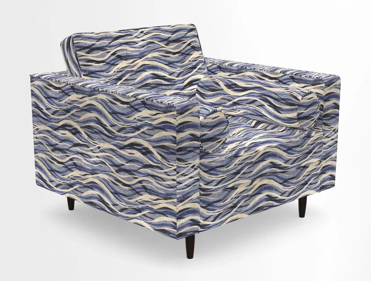 Marylebone Chair in Clever Tough And Eco Velvet Indigo