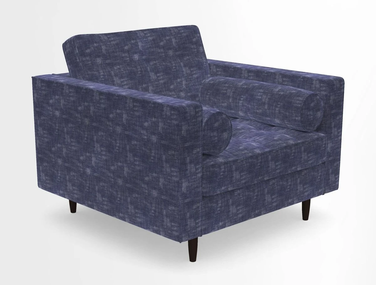 Marylebone Chair in Clever Tough And Eco Velvet Indigo