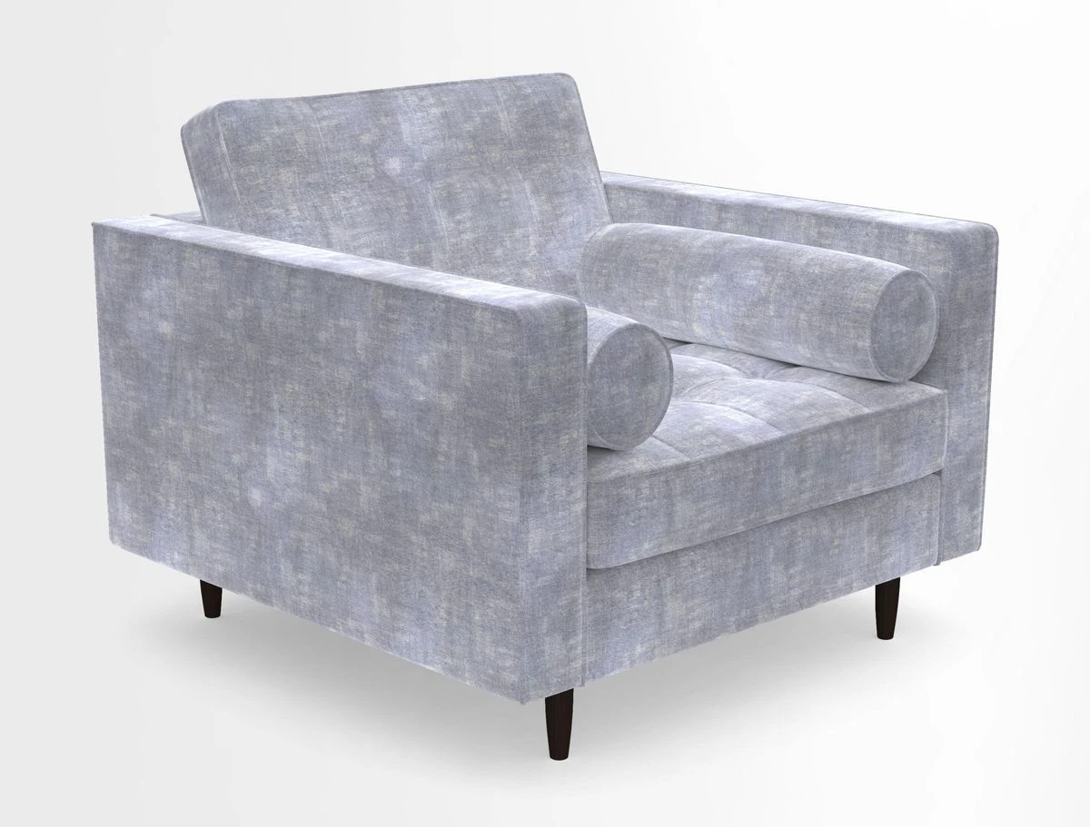 Marylebone Chair in Clever Tough And Eco Velvet Indigo