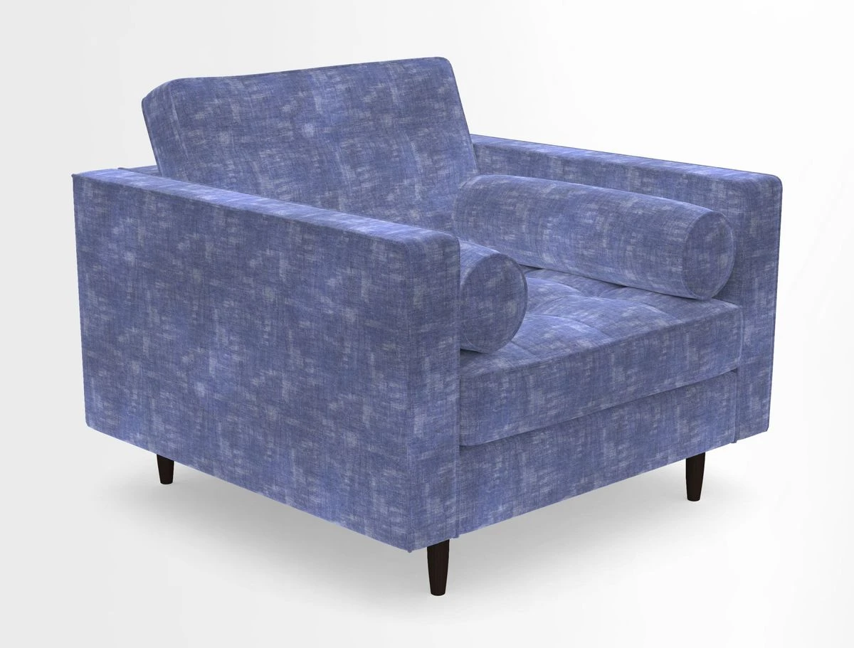 Marylebone Chair in Clever Tough And Eco Velvet Indigo