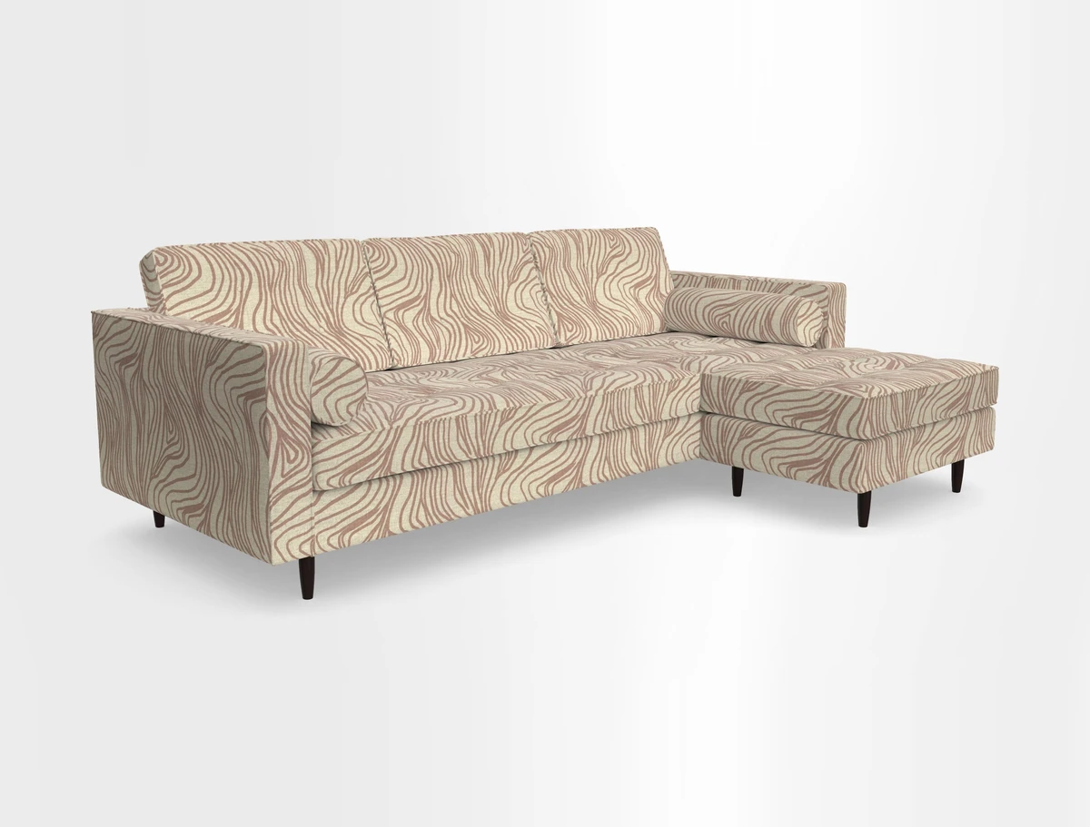 Marylebone LHF Corner Unit in Clever Tough And Eco Velvet Chrome