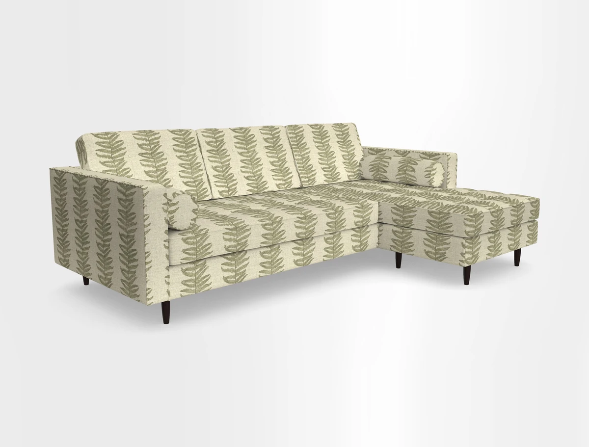 Marylebone LHF Corner Unit in Clever Tough And Eco Velvet Chrome