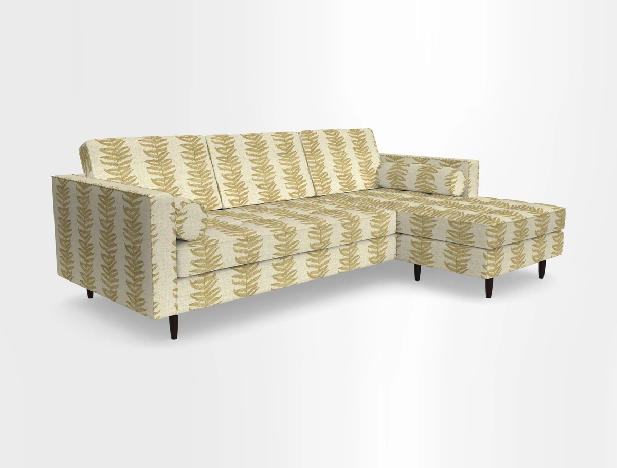 Marylebone LHF Corner Unit in Clever Tough And Eco Velvet Chrome