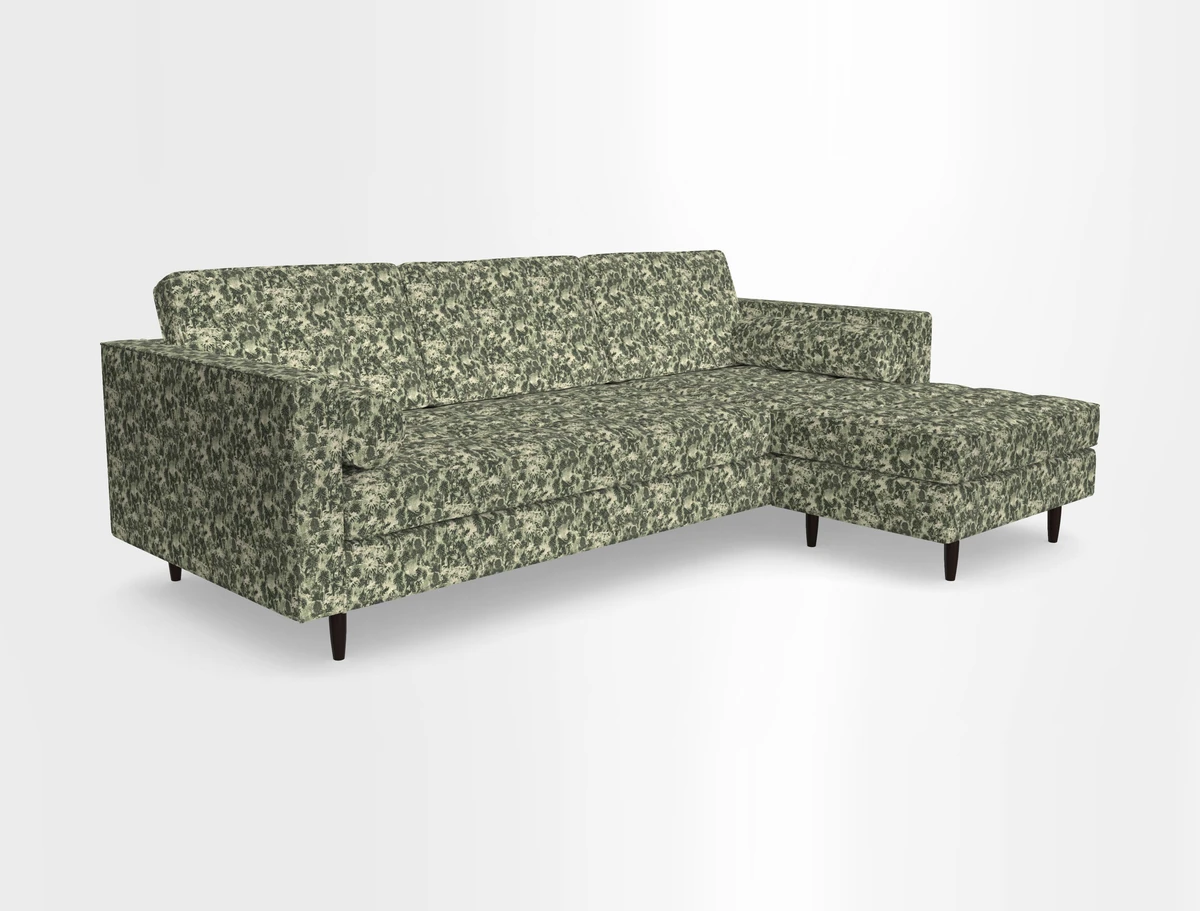 Marylebone LHF Corner Unit in Clever Tough And Eco Velvet Chrome